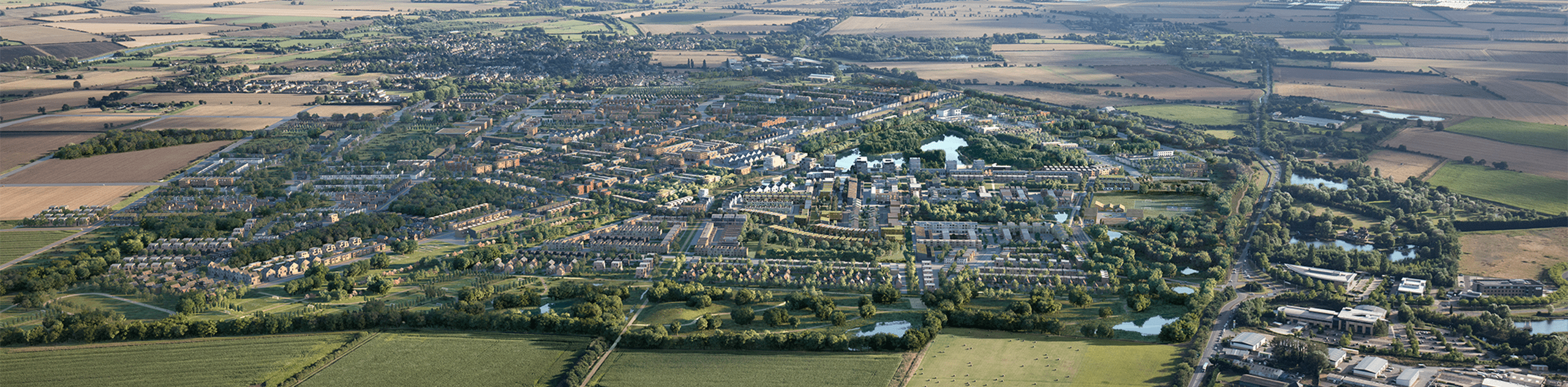 A CGI visual of the proposed Waterbeach development from above. © Assembly CGI