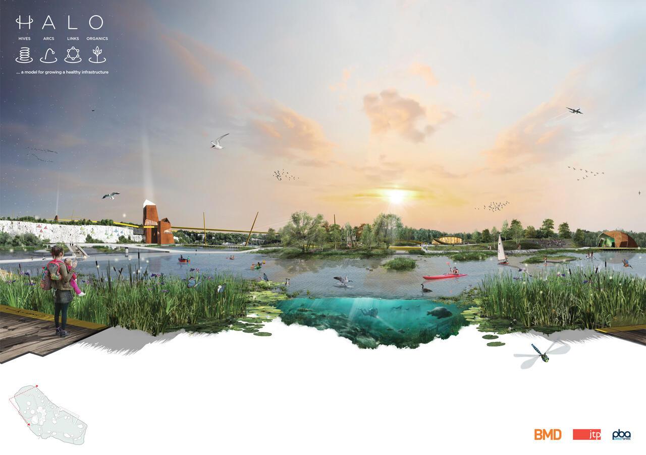 Illustrative example of nature for Ebbsfleet combining aspects of water and nature