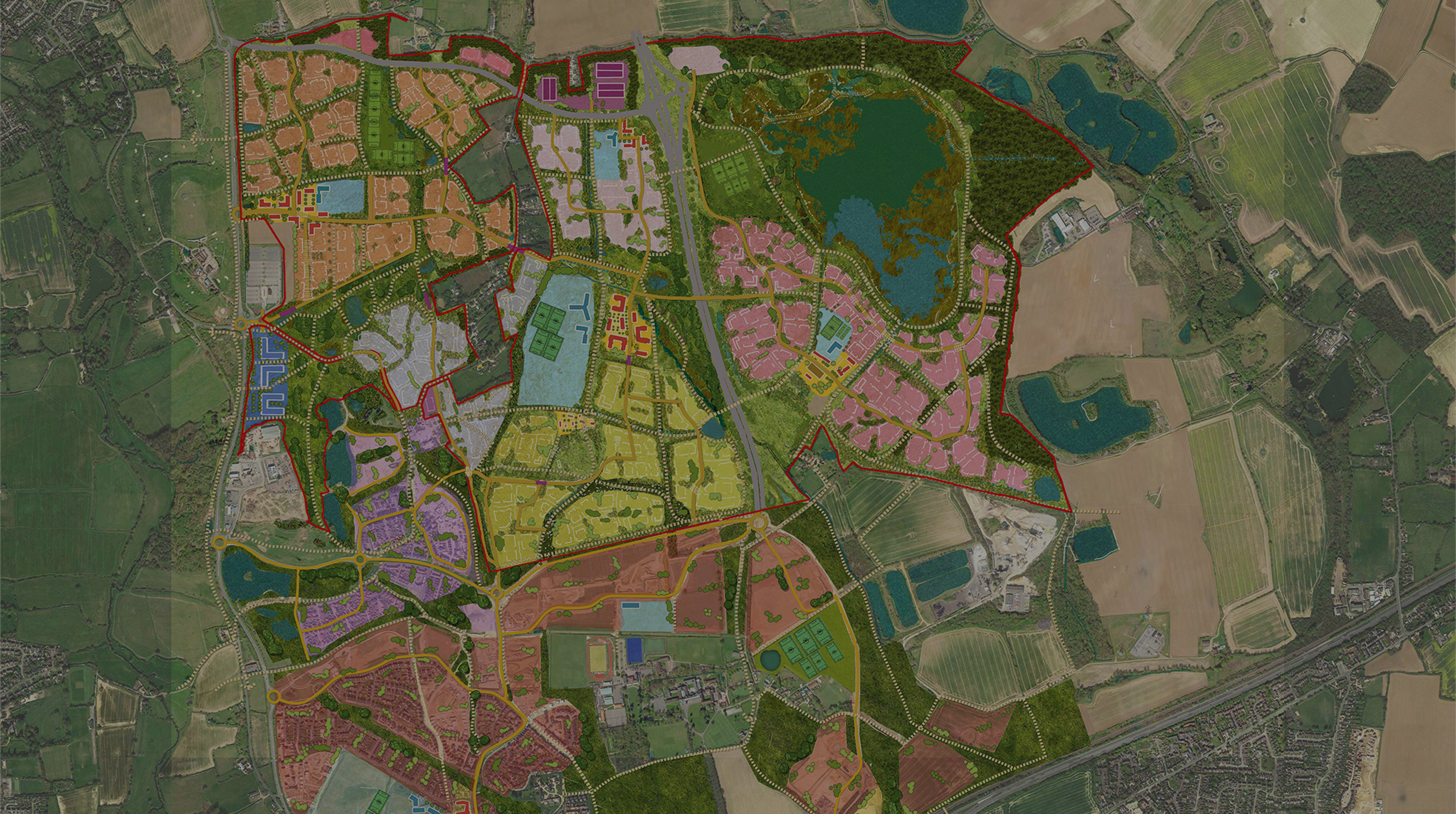 An illustrative masterplan showing all the proposed development at Chelmsford