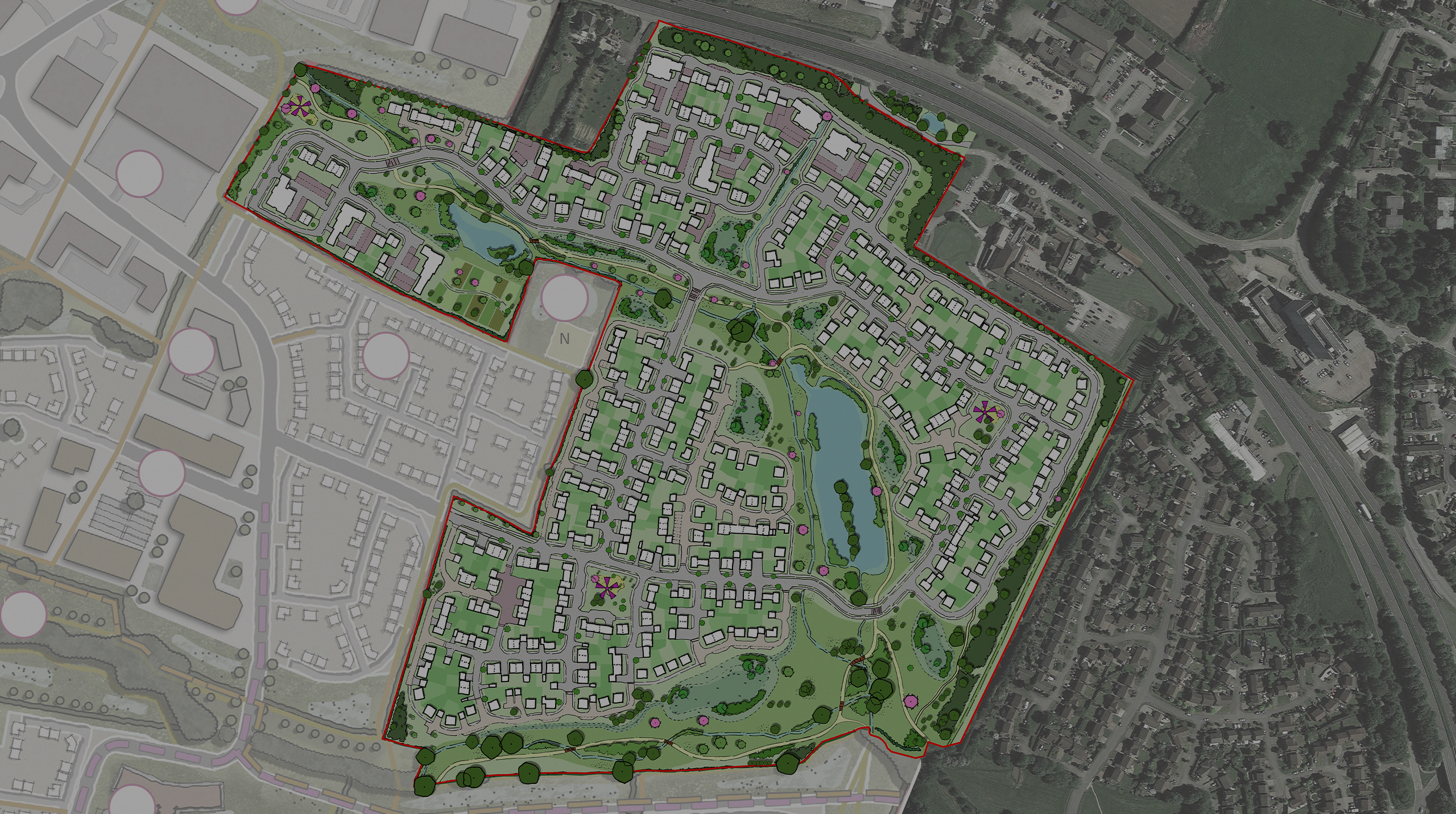 Illustrative masterplan showing the proposed development at Windmill Green