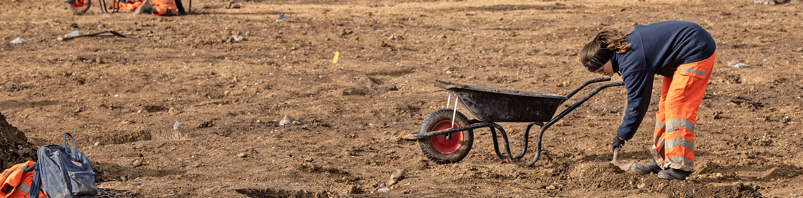 A photograph of an archaeological dig on site at Wintringham. © U&C