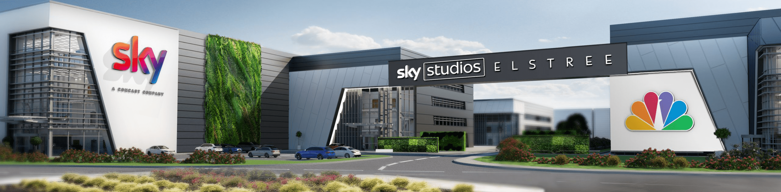 A CGI render of the entrance to Sky Studios Elstree. © Sky A CGI render of the entrance to Sky Studios Elstree. © Sky