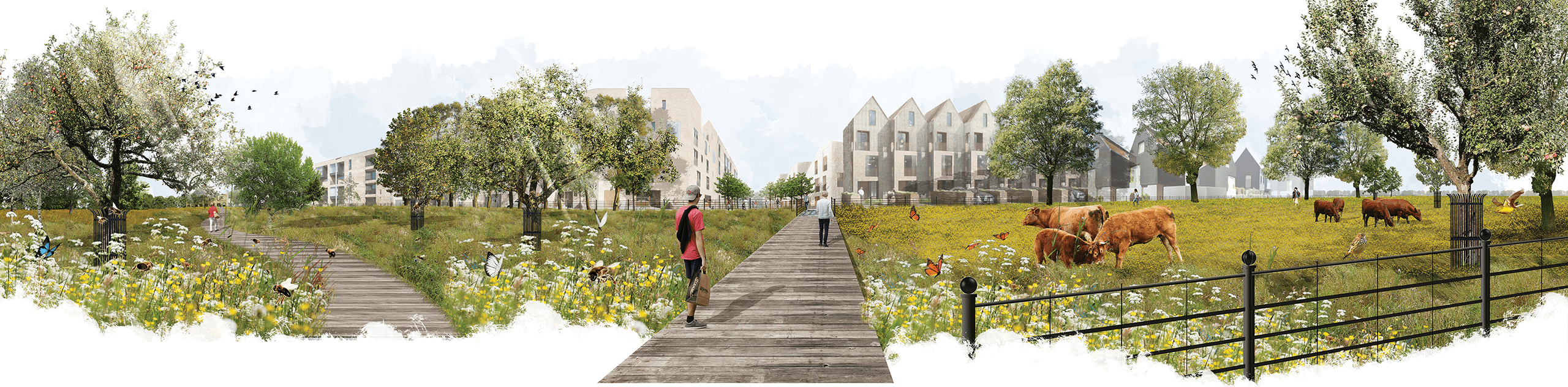 A photomontage view of the proposed eco park at Waterbeach. © BMD A photomontage view of the proposed eco park at Waterbeach. © BMD