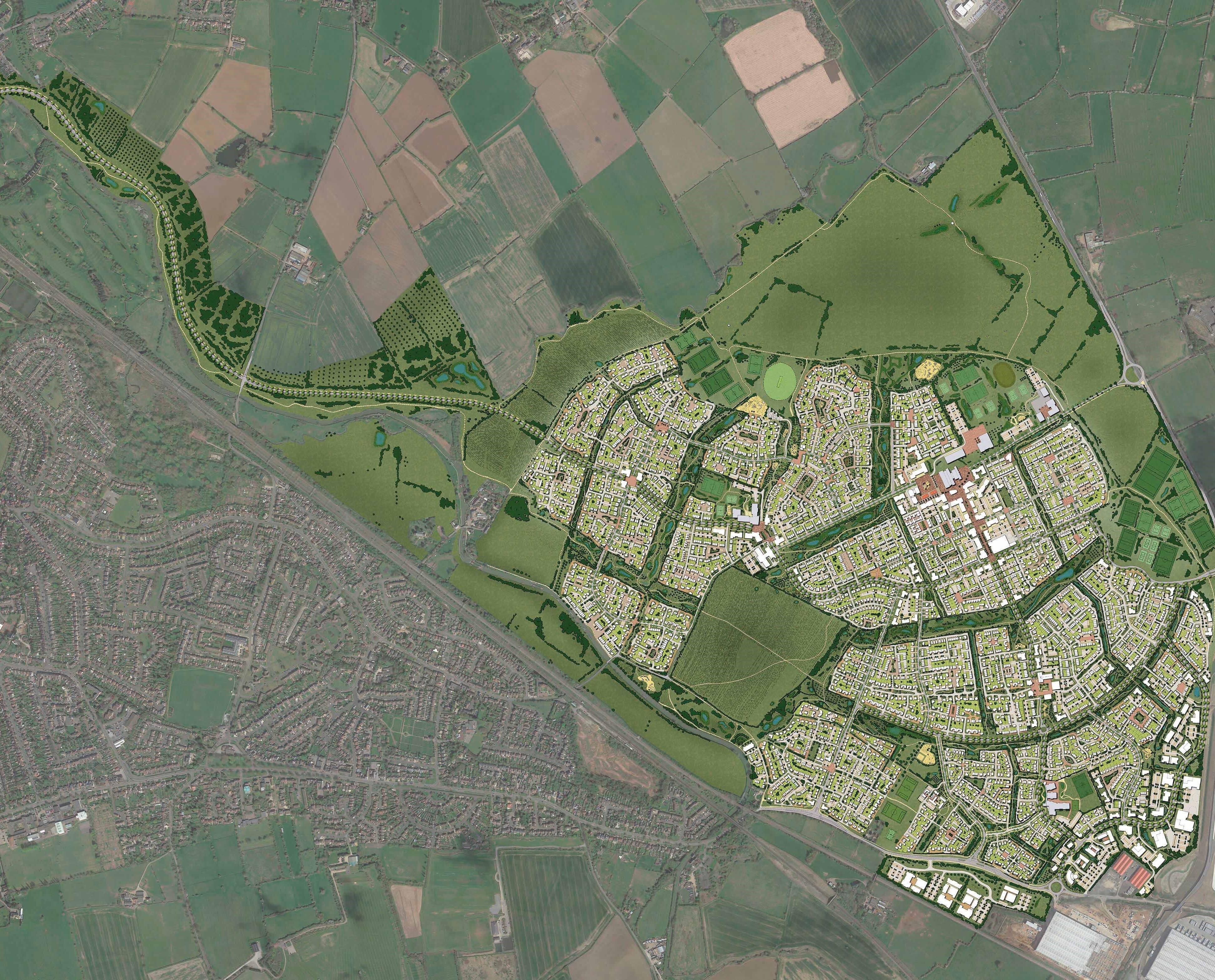 An illustration showing the proposed development at Houlton. © JTP An illustration showing the proposed development at Houlton. © JTP
