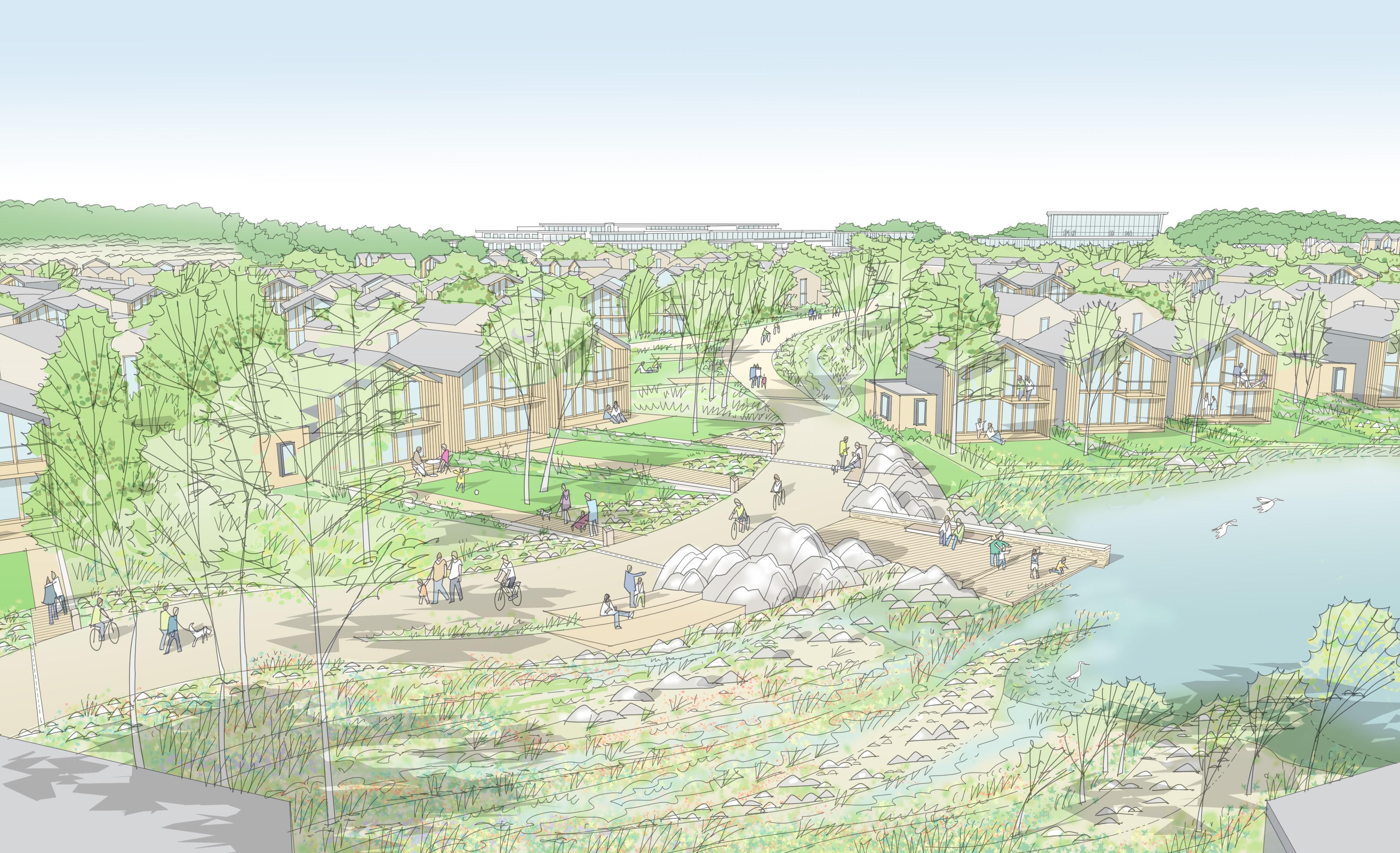 A hand drawn sketch of 'The Lodge' at Valley Ridge. © BMD & James Holyoak A hand drawn sketch of 'The Lodge' at Valley Ridge. © BMD & James Holyoak