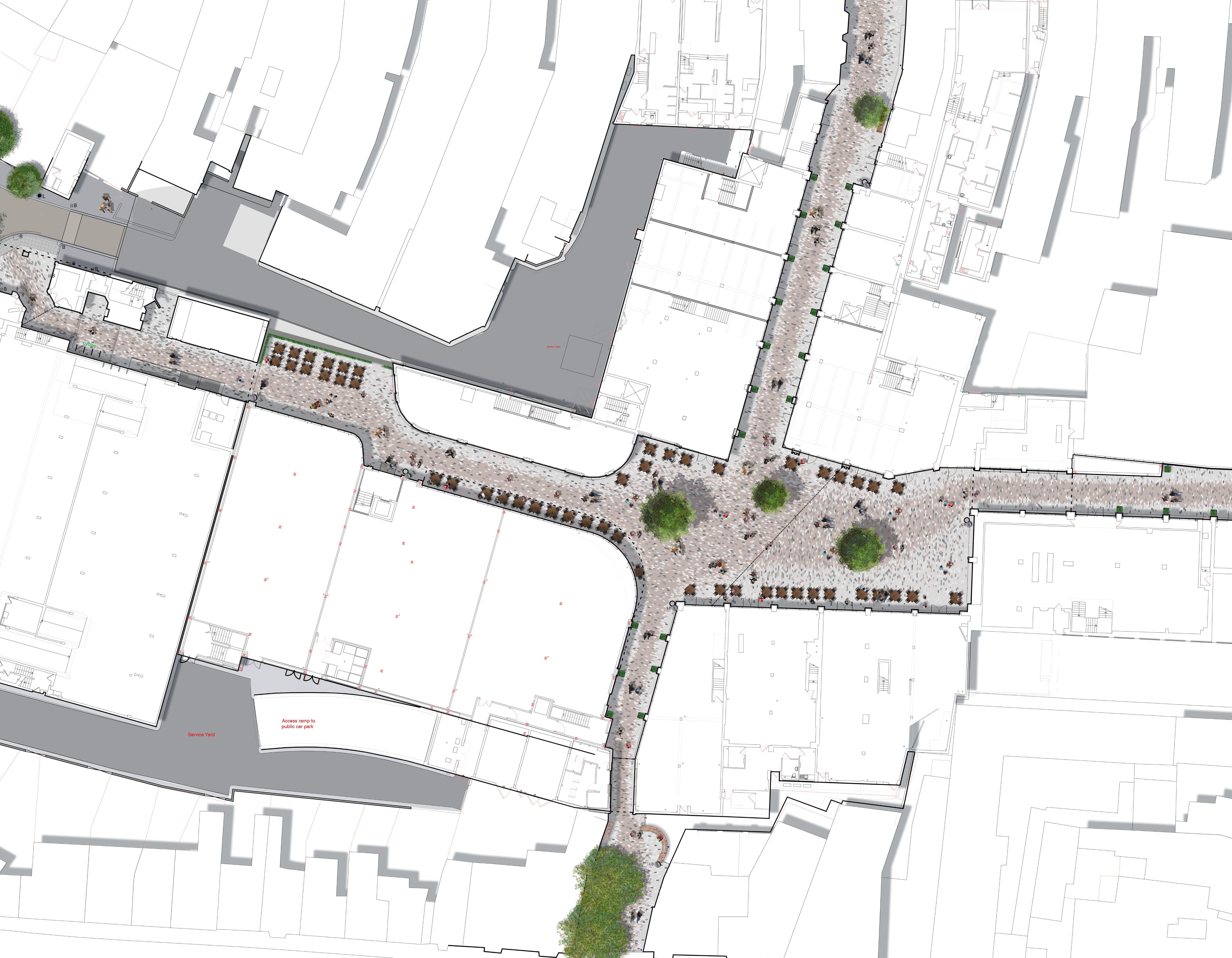 An illustrative masterplan for Bell Court. © BMD