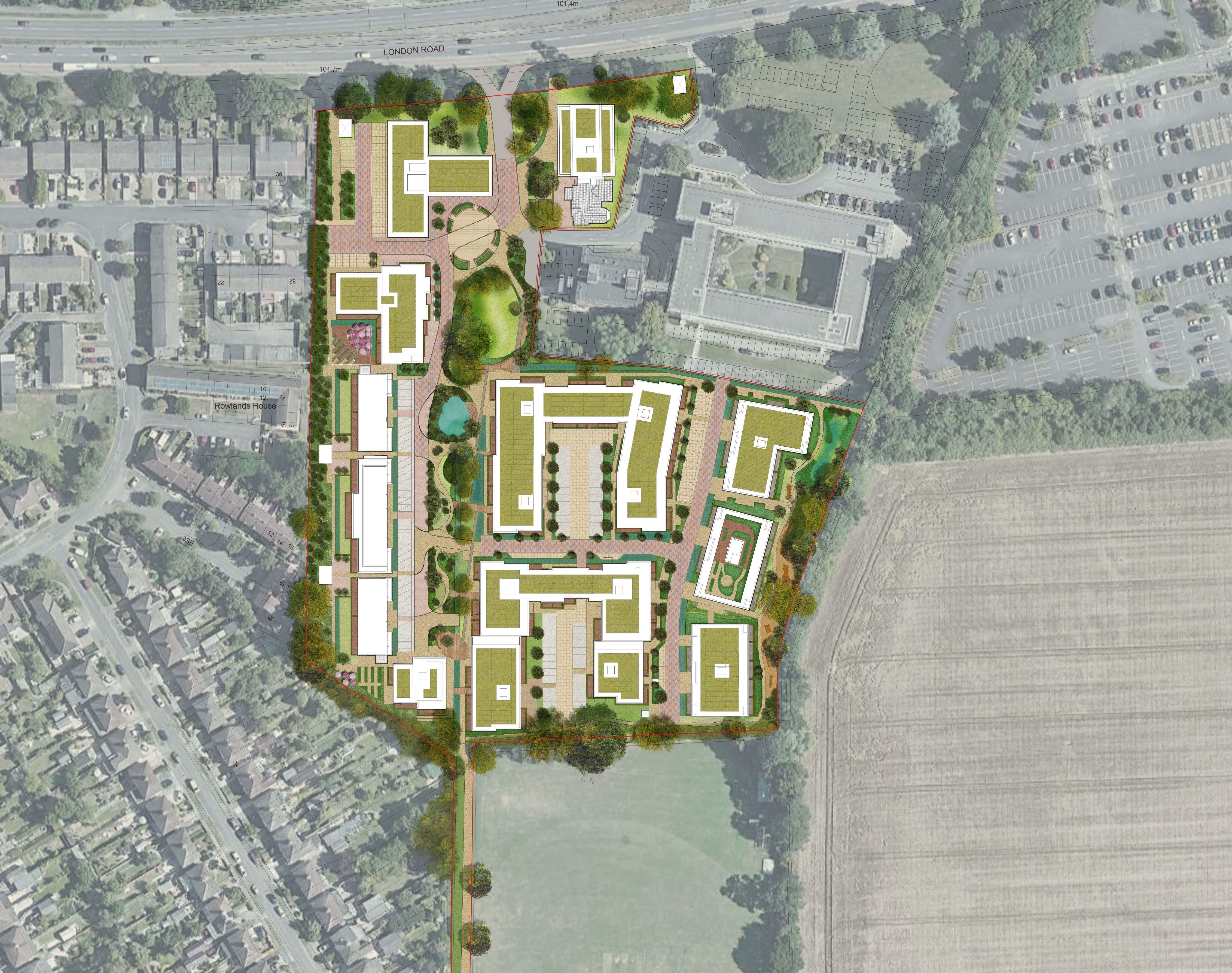 An illustrative masterplan for Thornhill Park. © BMD