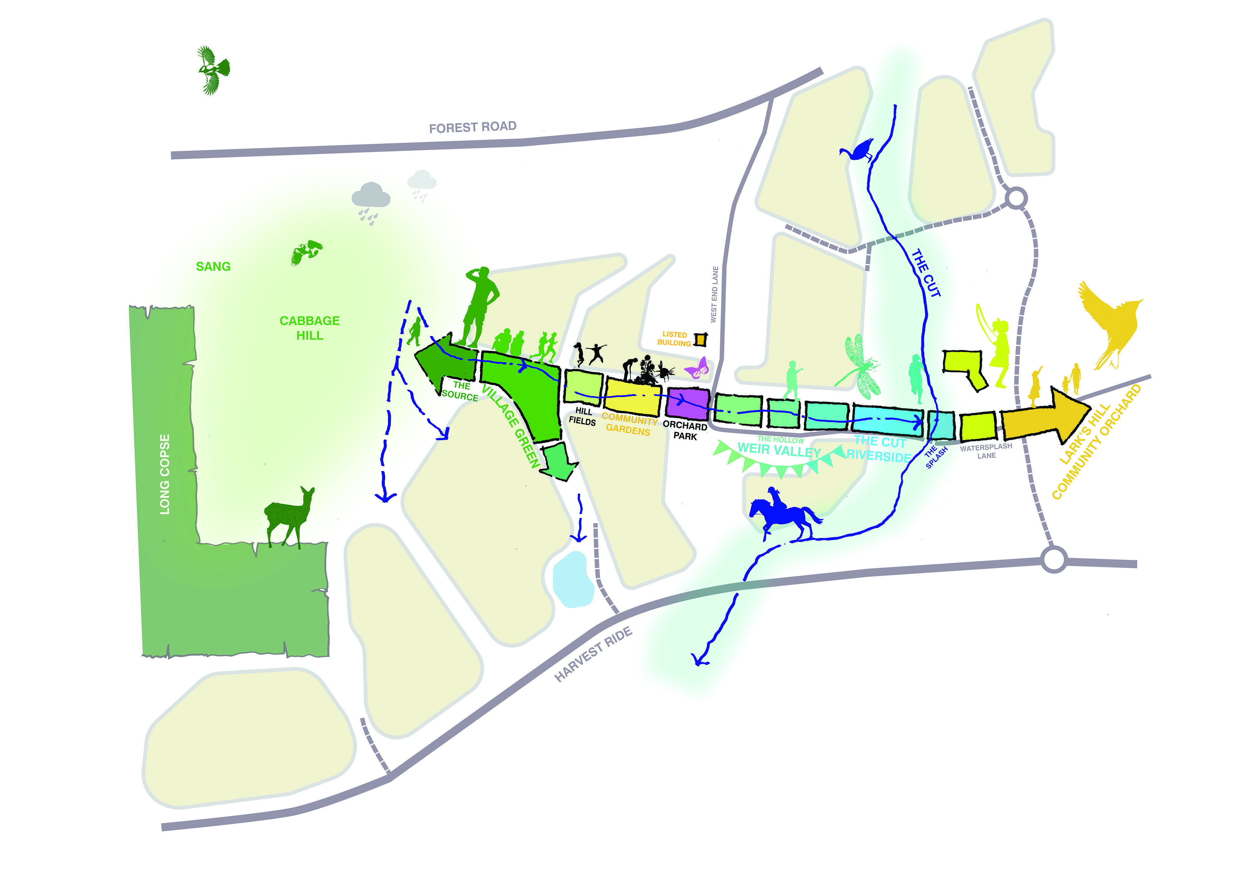 An illustration showing the vision for the proposed development at Woodhurst Park.© BMD