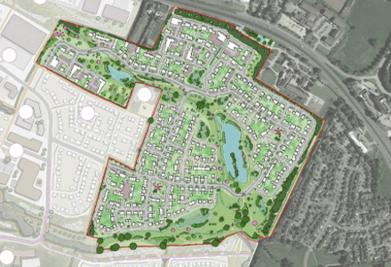 Illustrative masterplan showing the proposed development at Windmill Green. © BMD